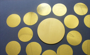 Gold sputtering targets for thin film deposition.